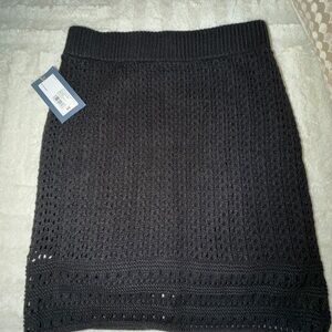 Universal Thread Black Crochet Knit Pencil Skirt